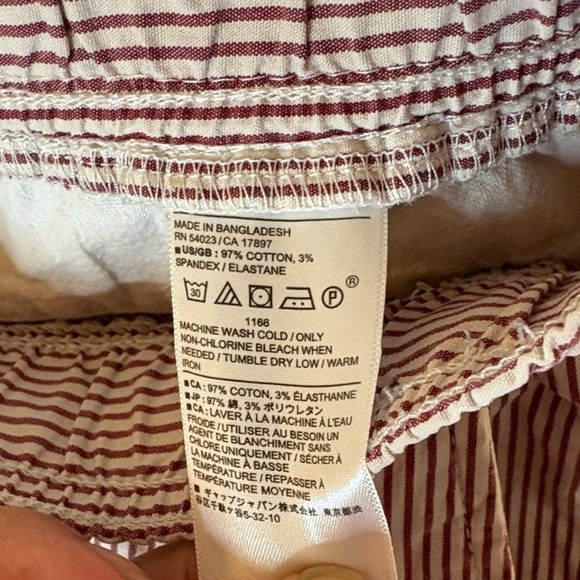 Men's Striped Deck Shorts - Red and White - Picture 3 of 4